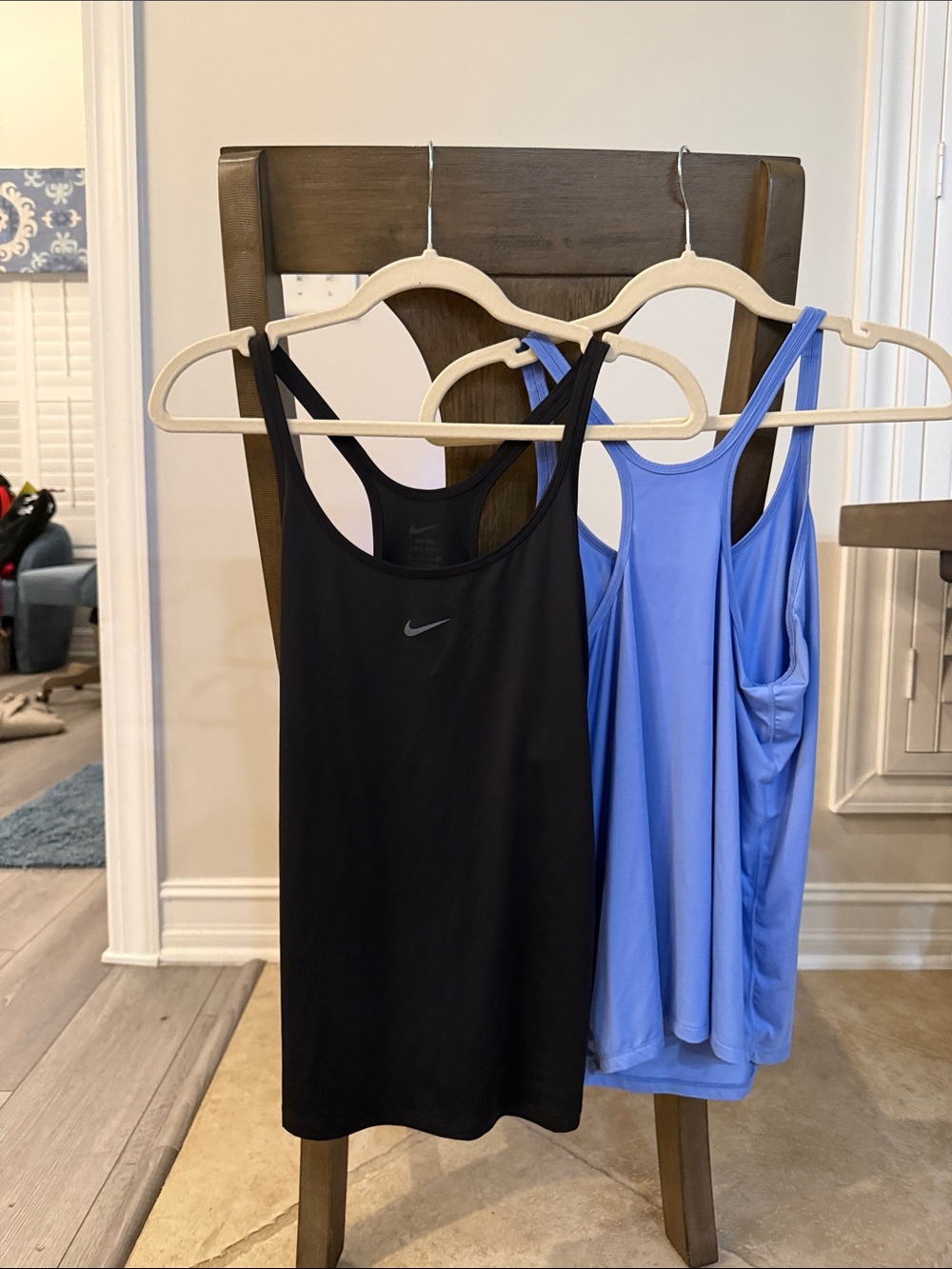Nike Black & Periwinkle Blue Racerback Tank Tops